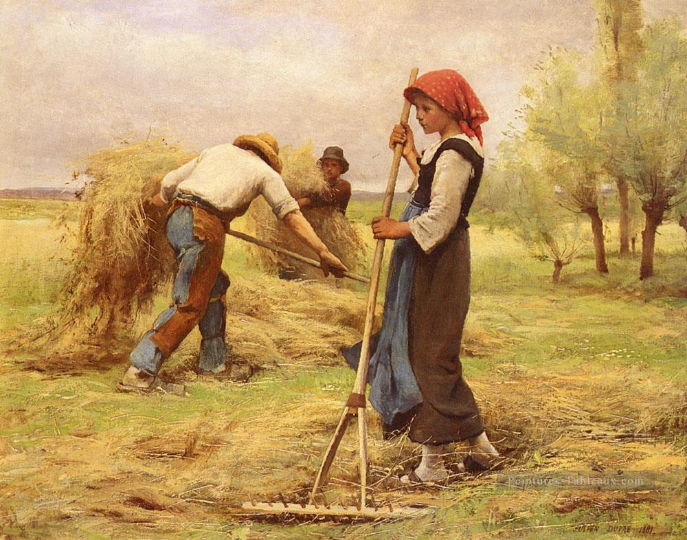 La Recolte Des Foins Vie rurale réalisme Julien Dupre Peintures à l'huile